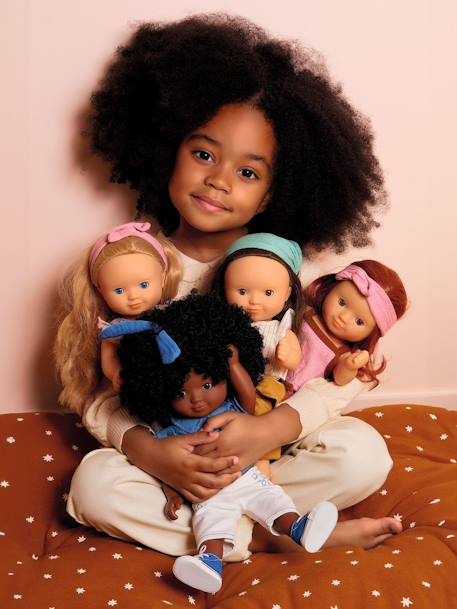 Prachtige 32 cm stylingpop DJECO blauw+jeansblauw+wit+zPARME - vertbaudet enfant 