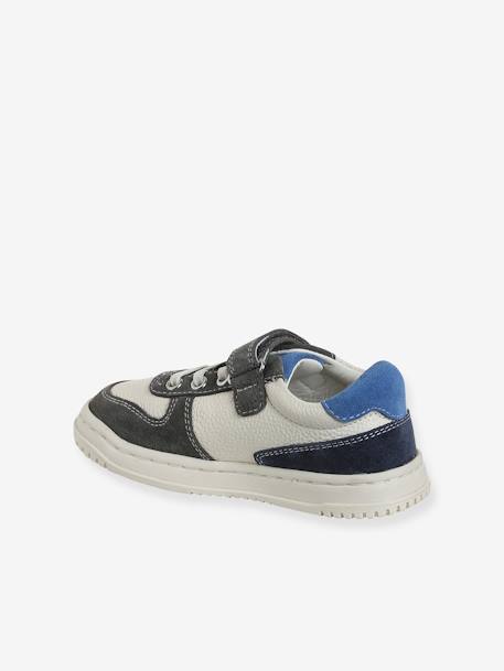 Basket enfant garçon cuir à scratchs et lacets élastiqués lot blanc - vertbaudet enfant 