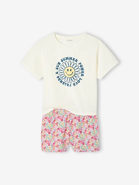 Lot de 2 pyjamas fille flower power BASICS fuchsia - vertbaudet enfant 