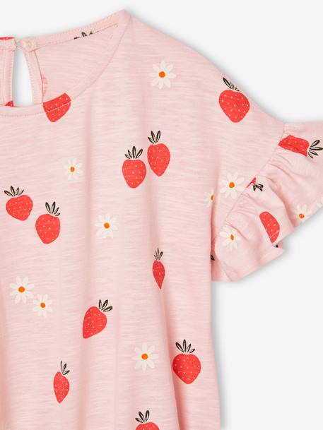 Robe à volants motifs fraises fille rose pâle - vertbaudet enfant 