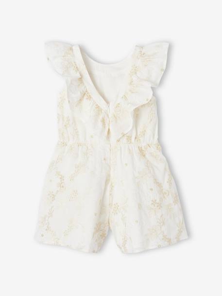 Jurk met borduursel en bloemen wit - vertbaudet enfant 