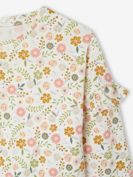 Lot pyjama + pyjashort flower power BASICS bleekblauw - vertbaudet enfant 