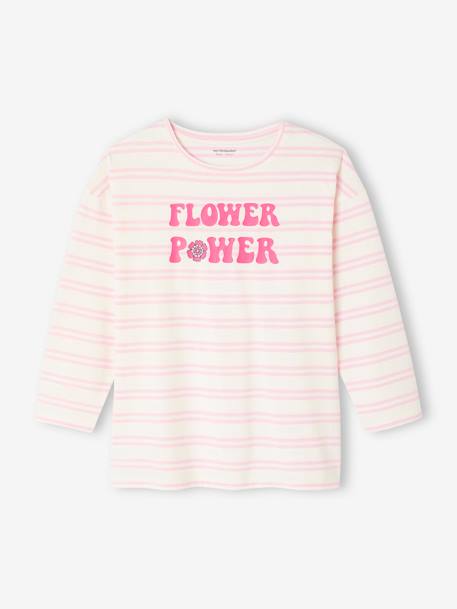 Set van 2 pyjama's Basics meisje Flower power fuchsia - vertbaudet enfant 