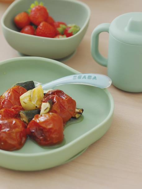 Assiette silicone avec ventouse ROSE+vert - vertbaudet enfant 