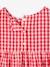 Blouse fille imprimée manches courtes à volants blanc imprimé+carreaux rouge - vertbaudet enfant 