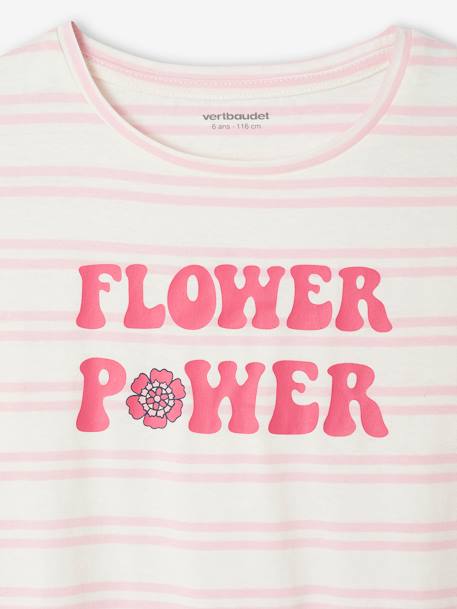 Set van 2 pyjama's Basics meisje Flower power fuchsia - vertbaudet enfant 
