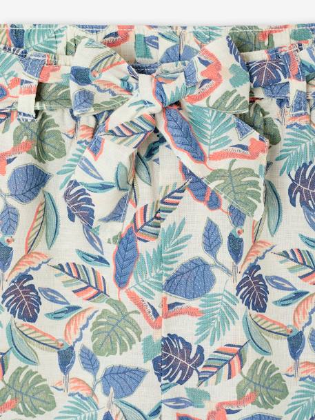 Driekwart meisjesbroek met print wit, bedrukt - vertbaudet enfant 