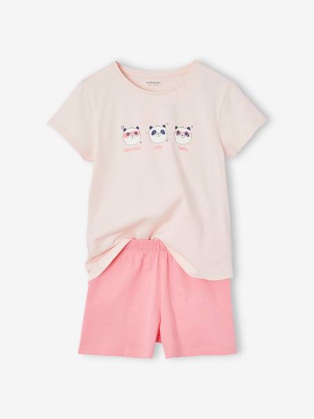 Set van 3 panda pyjamabroeken voor meisjes lichtroze - vertbaudet enfant 