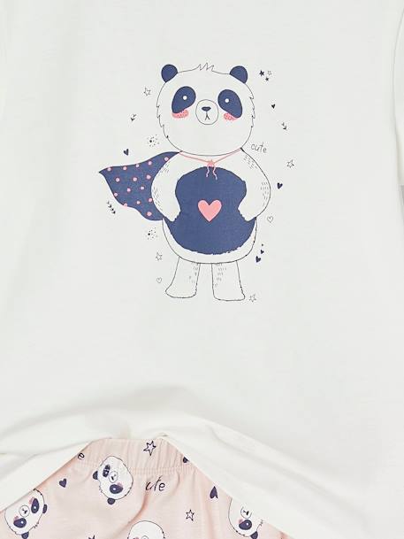 Set van 3 panda pyjamabroeken voor meisjes lichtroze - vertbaudet enfant 
