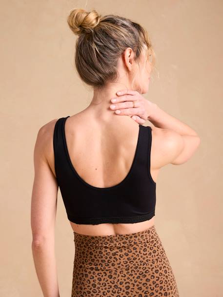 Lot de 2 brassières d'allaitement croisées sans couture noir - vertbaudet enfant 