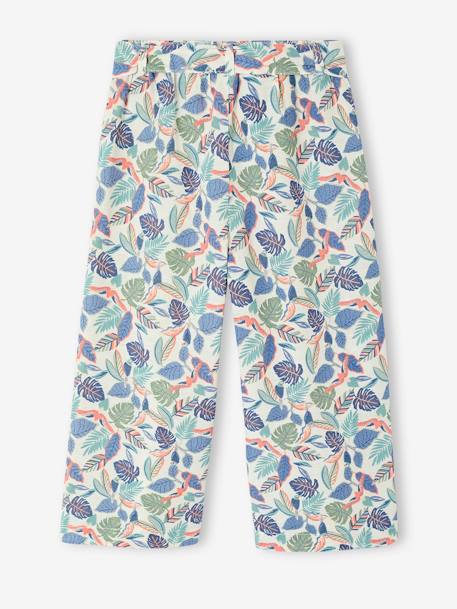 Driekwart meisjesbroek met print wit, bedrukt - vertbaudet enfant 