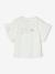 T-shirt cérémonie motif fleur en relief lettres pailletées fille blanc - vertbaudet enfant 