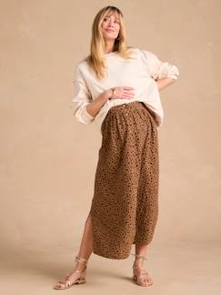 Vêtements de grossesse-Jupe-Jupe longue grossesse en gaze de coton