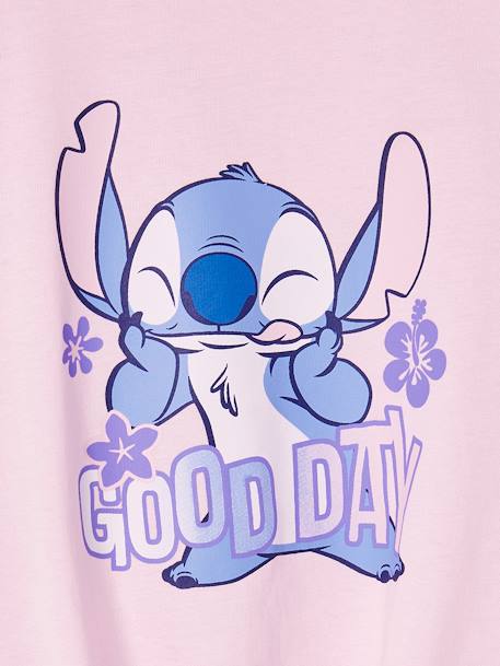 T-shirt noué 'Good day' Disney Stitch manches courtes lilas poudré - vertbaudet enfant 