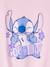 T-shirt noué 'Good day' Disney Stitch manches courtes lilas poudré - vertbaudet enfant 