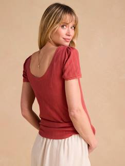 -Tee-shirt de grossesse décolleté dos maille désaiguillée