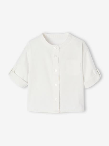 Feestelijke set met overhemd + korte broek voor baby beige+saliegroen - vertbaudet enfant 