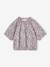 Tee-shirt blouse forme crop fille corail+écru+vert sauge - vertbaudet enfant 