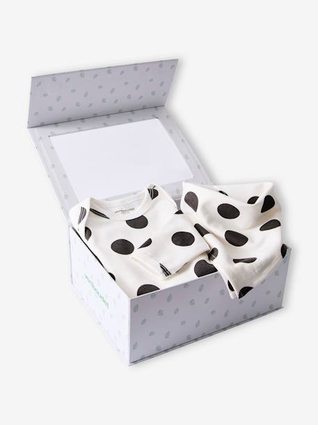 Coffret naissance body bébé et bavoir à pois écru - vertbaudet enfant 