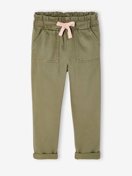Fille-Pantalon fille style paperbag Lyocell fluide 