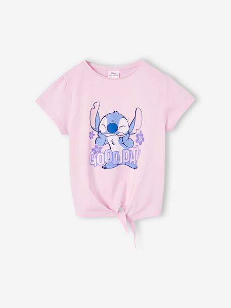 T-shirt noué 'Good day' Disney Stitch manches courtes lilas poudré - vertbaudet enfant 