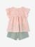 Ensemble fille blouse short en gaze de coton jaune pastel+lilas+vanille+vert sauge - vertbaudet enfant 