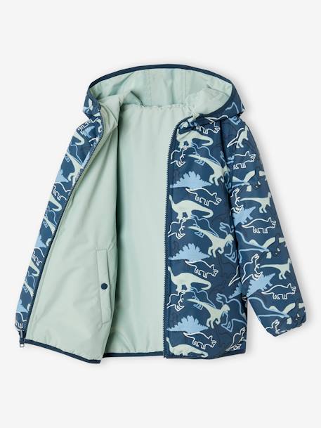 Blouson garçon réversible bleu grisé+bleu océan - vertbaudet enfant 