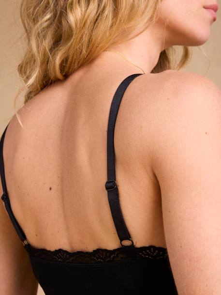 Ensemble 2 pièces grossesse seamless dentelle noir - vertbaudet enfant 