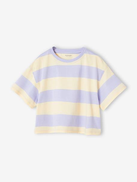 Fille-T-shirt, sous-pull-T-shirt fille cropped manches courtes 