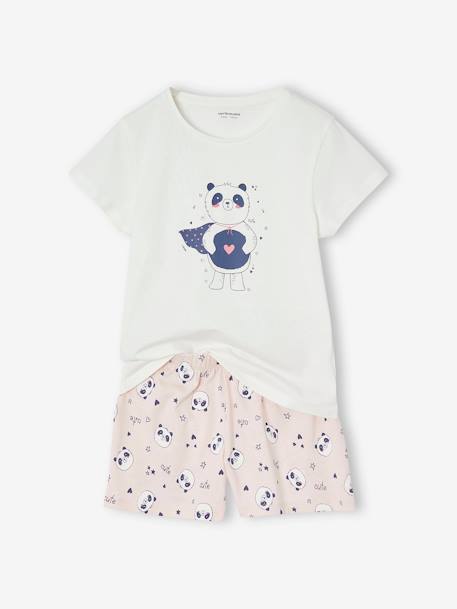 Set van 3 panda pyjamabroeken voor meisjes lichtroze - vertbaudet enfant 