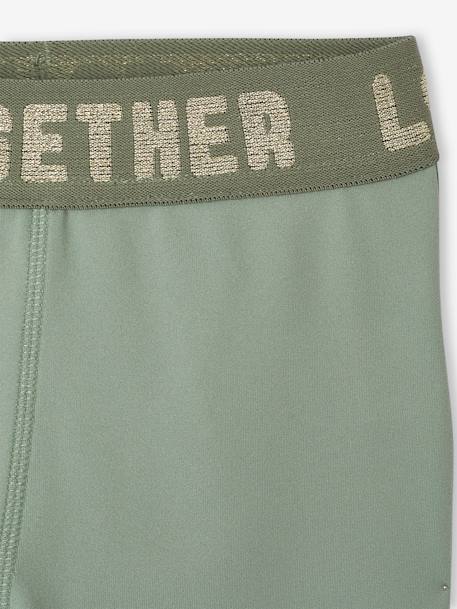 Ensemble sport fille sweat motif doré + legging vert sauge - vertbaudet enfant 