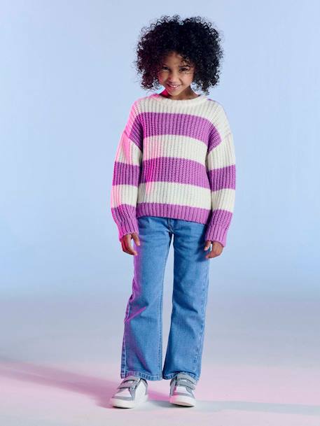 Jean fille évasé bleu moyen - vertbaudet enfant 