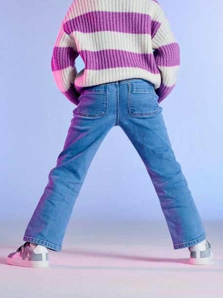 Jean fille évasé bleu moyen - vertbaudet enfant 