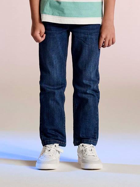 Jean garçon indestructible droit relax facile à enfiler denim brut+denim gris+double stone+stone - vertbaudet enfant 