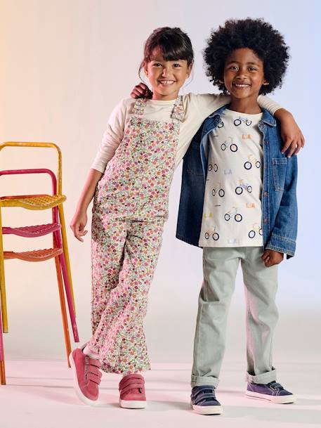 Salopette fille imprimée beige+multicolore - vertbaudet enfant 