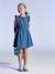 Denim meisjesjurk met ruches stone - vertbaudet enfant 