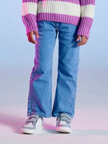 Jean fille évasé bleu moyen - vertbaudet enfant 