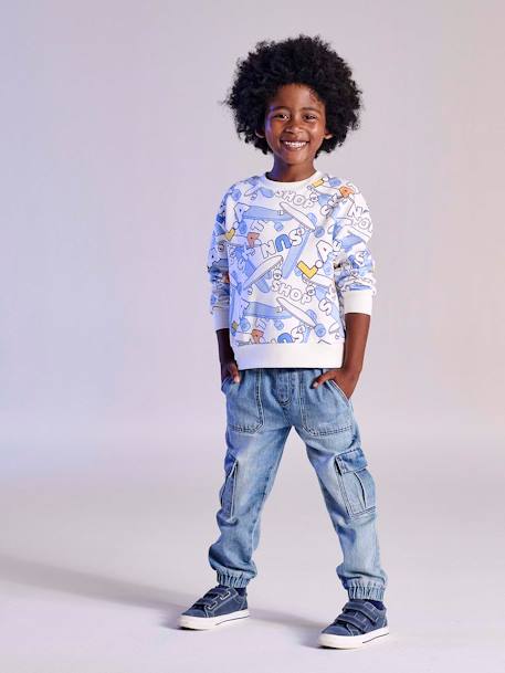 Sweater met skateprint wit, bedrukt - vertbaudet enfant 