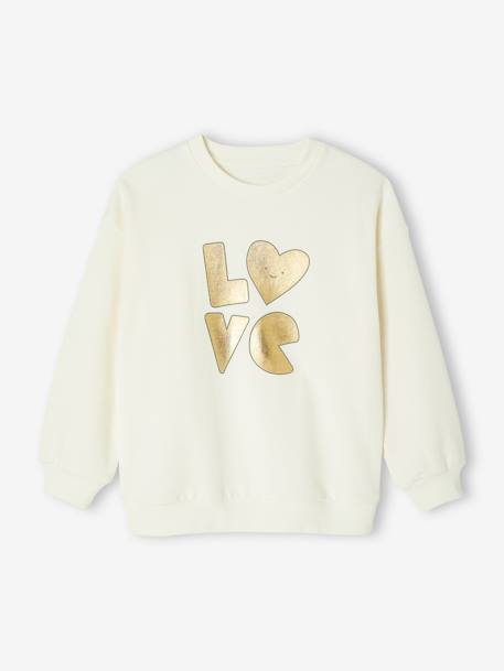 Ensemble sport fille sweat motif doré + legging vert sauge - vertbaudet enfant 