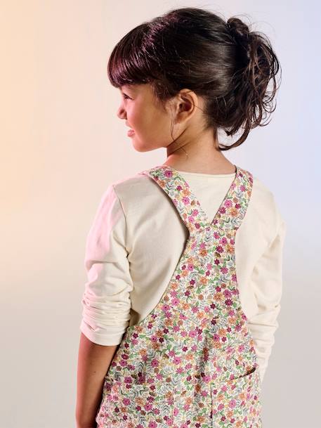Salopette fille imprimée beige+multicolore - vertbaudet enfant 