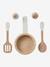 Cuisine en bois FSC® avec accessoires écru+rose+vert sauge - vertbaudet enfant 