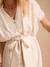 Robe chemise longue en lin mélangé grossesse et allaitement beige - vertbaudet enfant 