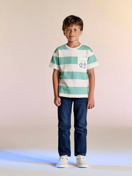 Jean garçon indestructible droit relax facile à enfiler denim brut+denim gris+double stone+stone - vertbaudet enfant 