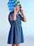 Denim meisjesjurk met ruches stone - vertbaudet enfant 