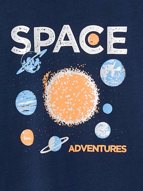 T-Shirt garçon motif brillant space bleu nuit+vert amande - vertbaudet enfant 