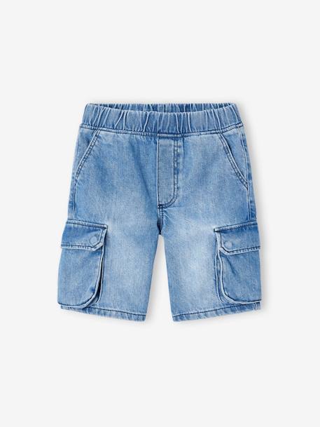 Bermuda en jean garçon battle double stone - vertbaudet enfant 