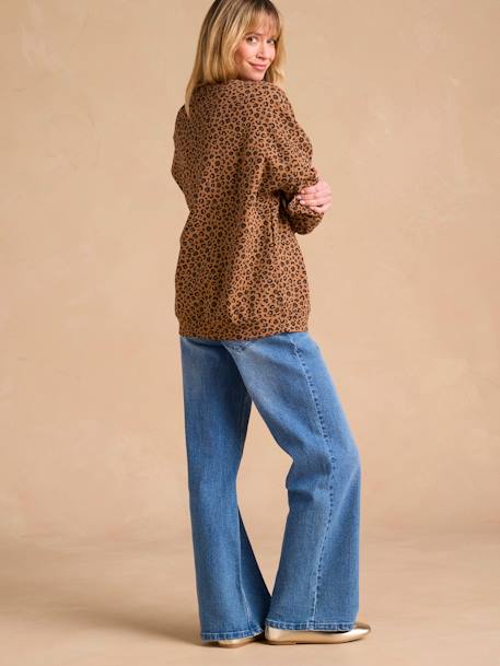 Sweat Leoparden dames capsule collectie moeder-dochter ENVIE DE FRAISE beige - vertbaudet enfant 