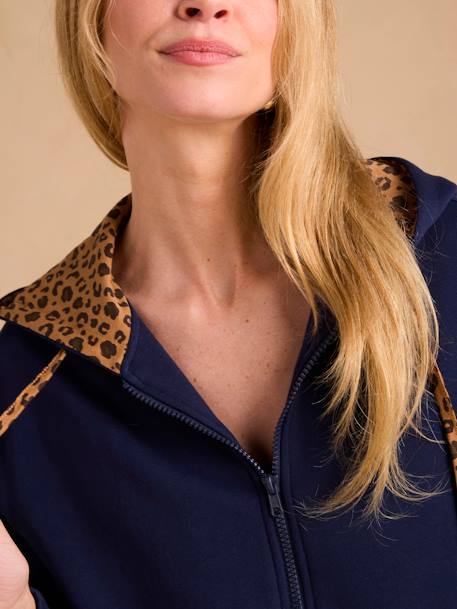 Evolutieve rits-sweatshirt met ENVIE DE FRAISE babybeschermer marineblauw - vertbaudet enfant 