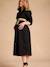 Robe chemise longue en lin mélangé grossesse et allaitement coton effet lin noir - vertbaudet enfant 
