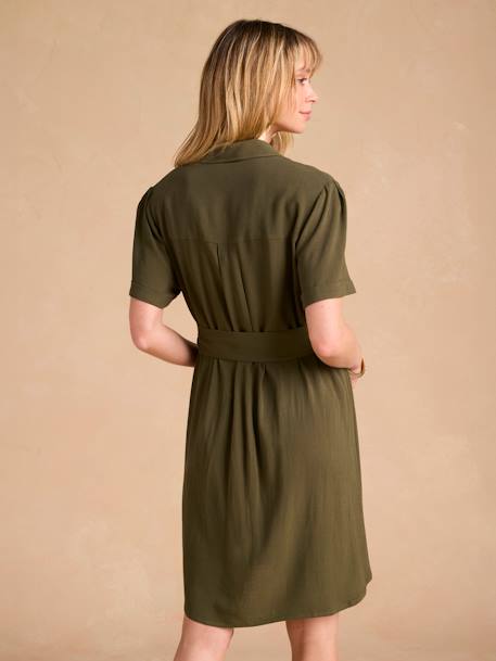 Robe chemise grossesse et allaitement kaki - vertbaudet enfant 